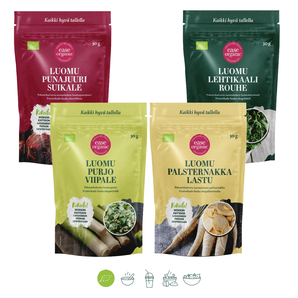 Pakastekuivatut luomuvihannekset 4 x 30g