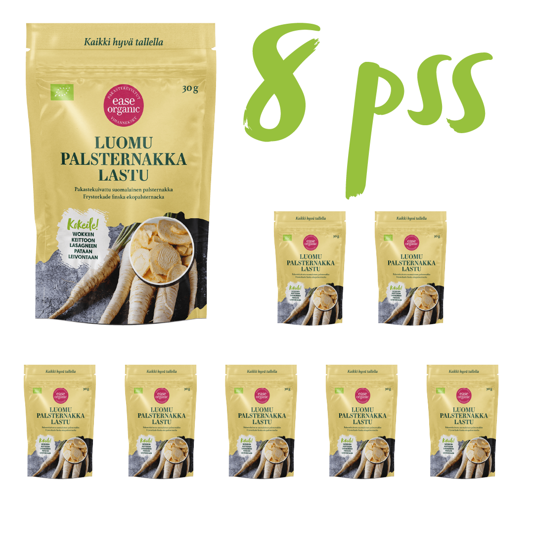 Pakastekuivattu luomupalsternakkalastu 8pss