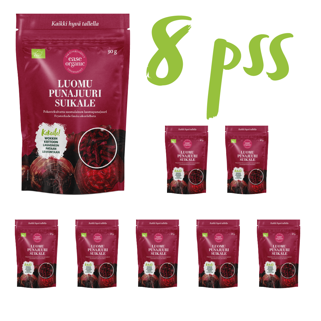 Pakastekuivattu luomupunajuurisuikale 8pss