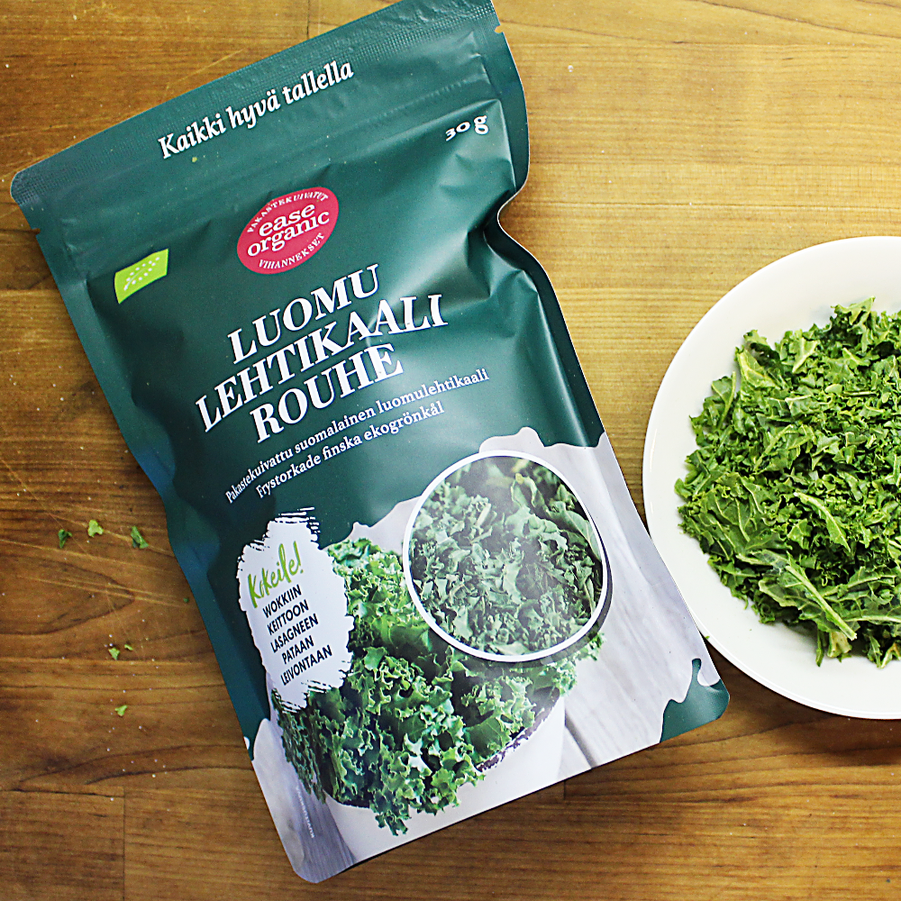 pakastekuivattu luomulehtikaalirouhe