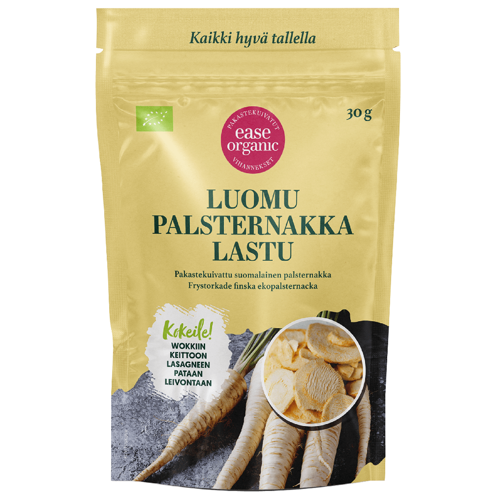pakastekuivattu luomupalsternakkalastu