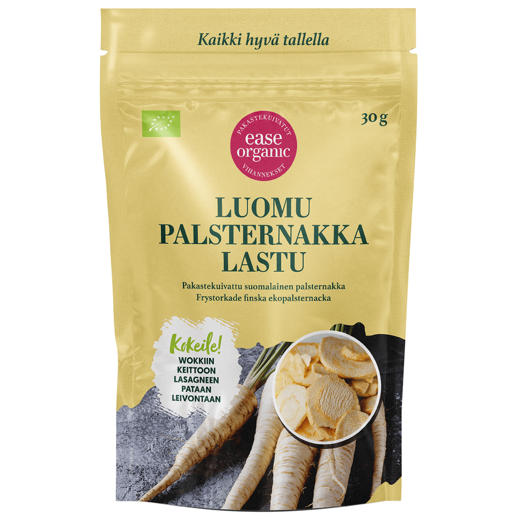 pakastekuivattu luomupalsternakkalastu