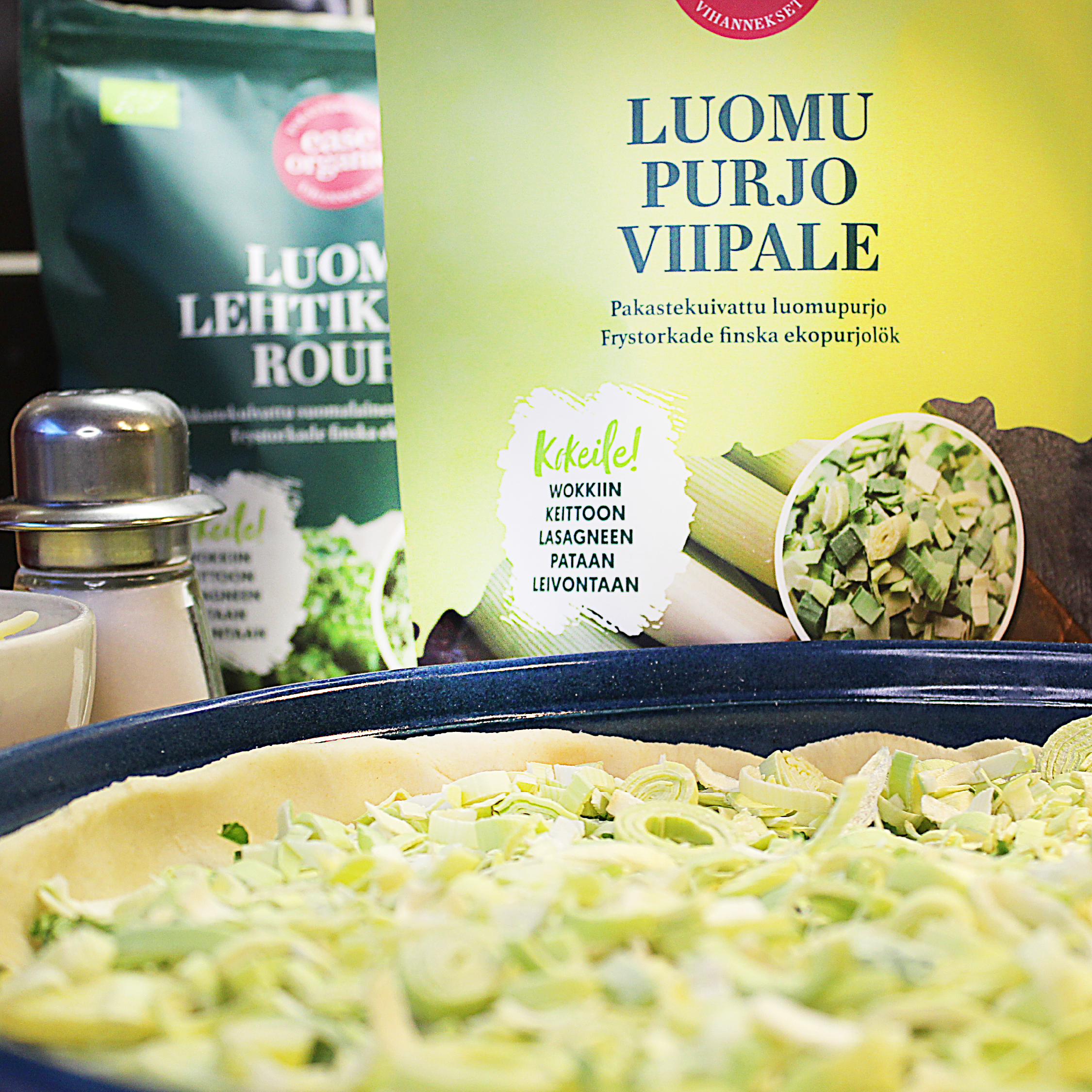 pakastekuivattu luomupurjoviipale